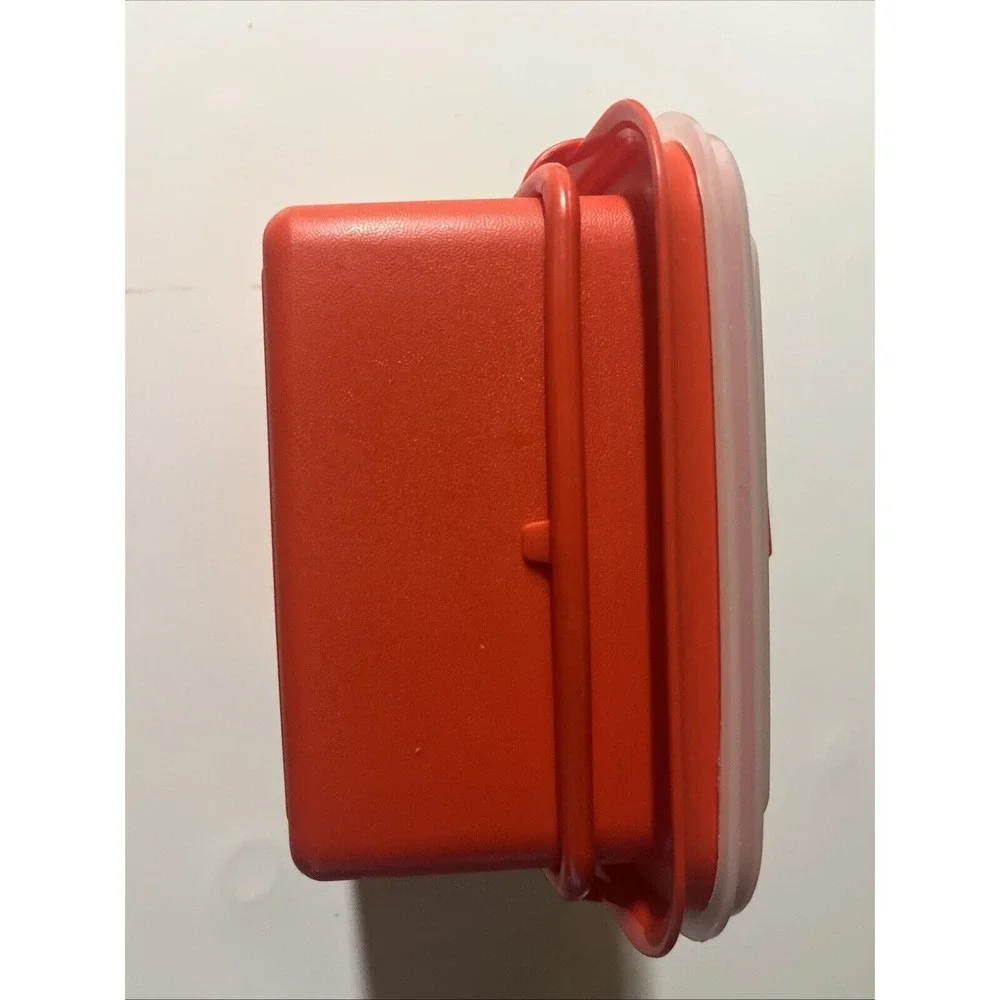 Vintage TUPPERWARE 1970s RED PACK N GO Lunch Box Container 8